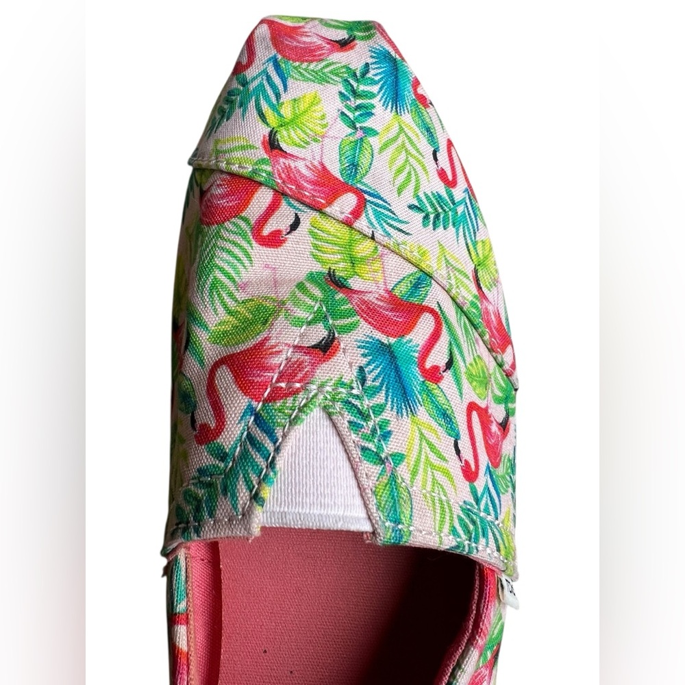 TOMS x Paper Source Women’s Alpargata Flamingo Multicolor Slip-On Shoes Sz 8 - Picture 4 of 9